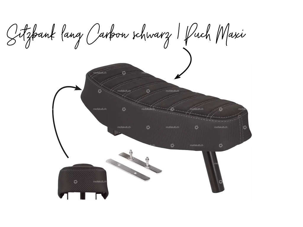 Sitzbank lang Carbon schwarz, Puch Maxi Sitzbank lang Carbon schwarz, Puch Maxi