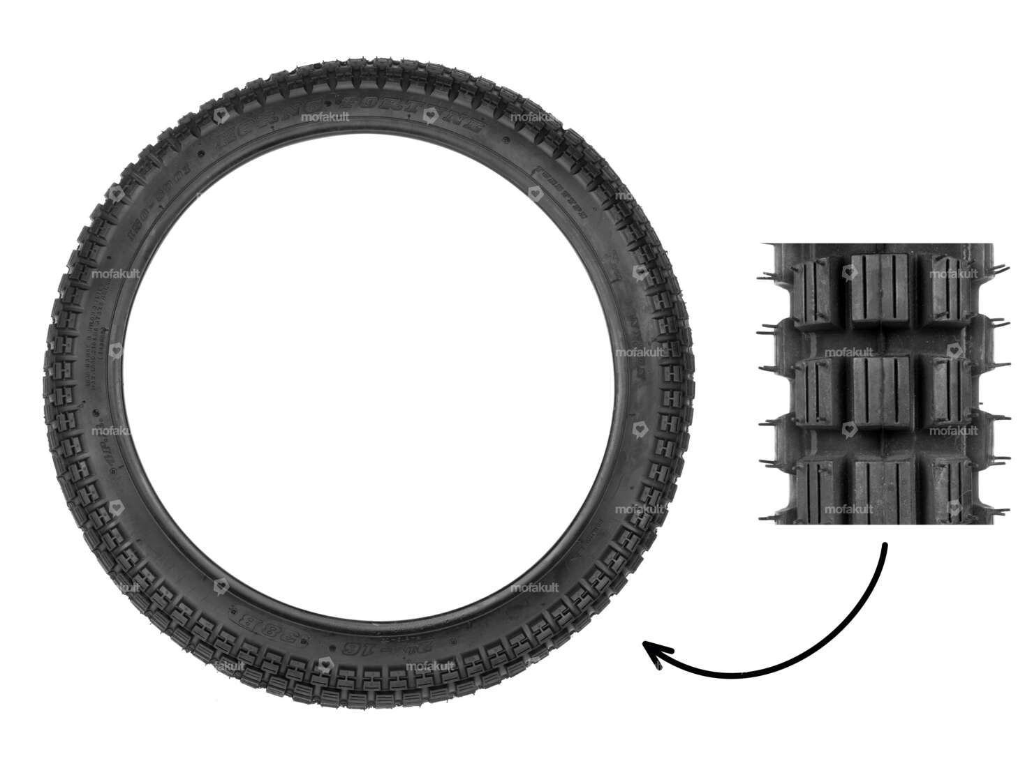 Fortune 2.25 x 16" tires F-879 4 sP.R. lugs Carousel Image 1