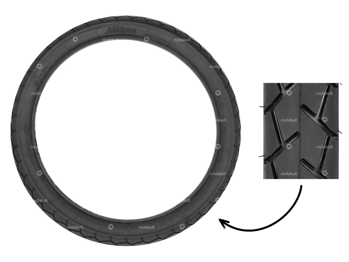 Mitas 2.25 x 17" MC11 semi-slick tires Carousel Image 1