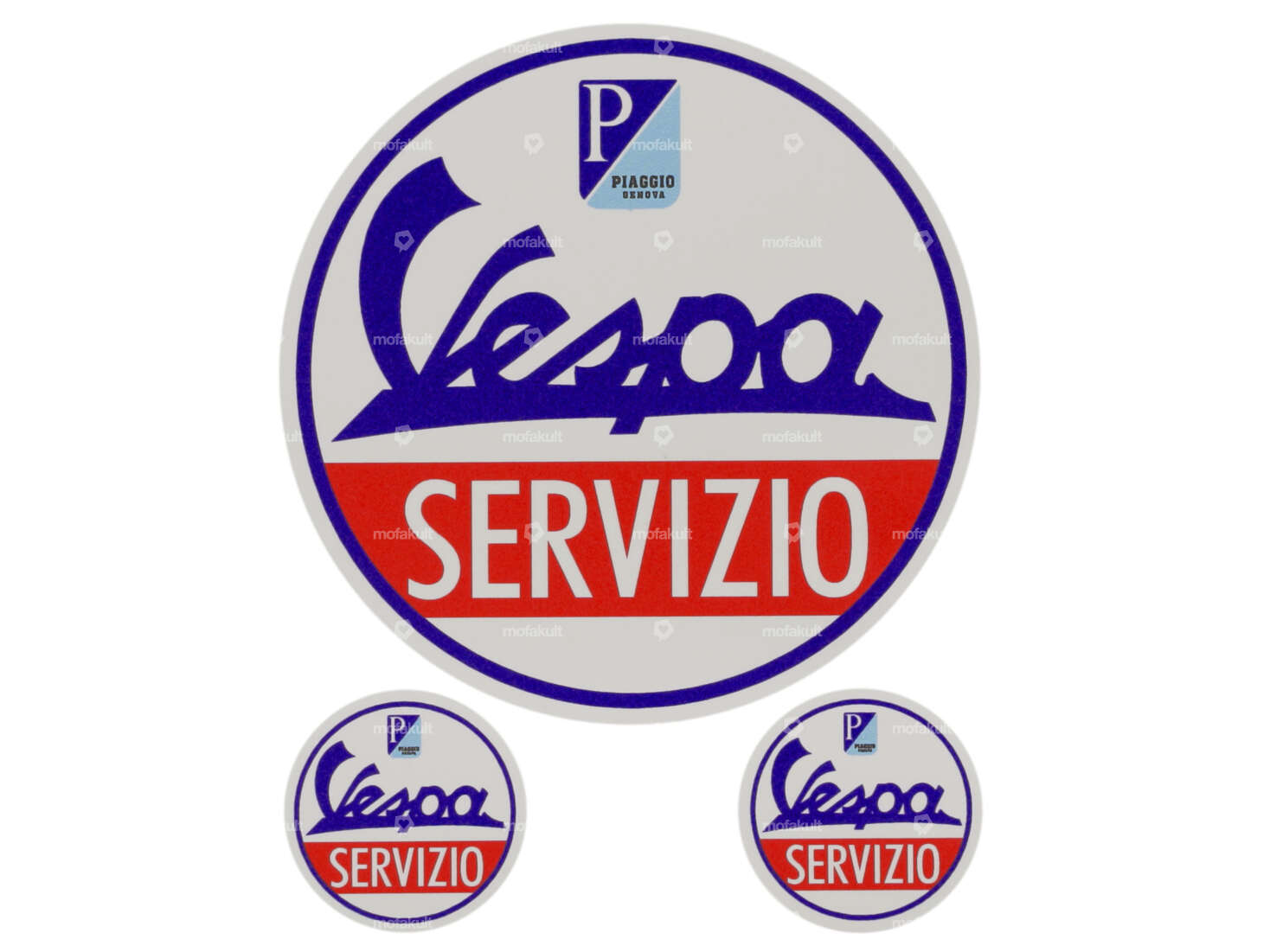 Sticker set "Vespa Servizio" Ø 30 / 85 mm Carousel Image 1