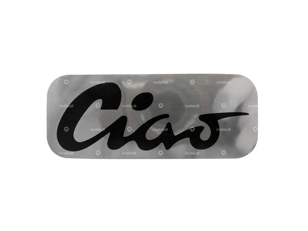 Tank sticker "Ciao" black / chrome 70 x 28 mm | Piaggio Ciao P, C9 Carousel Image 1