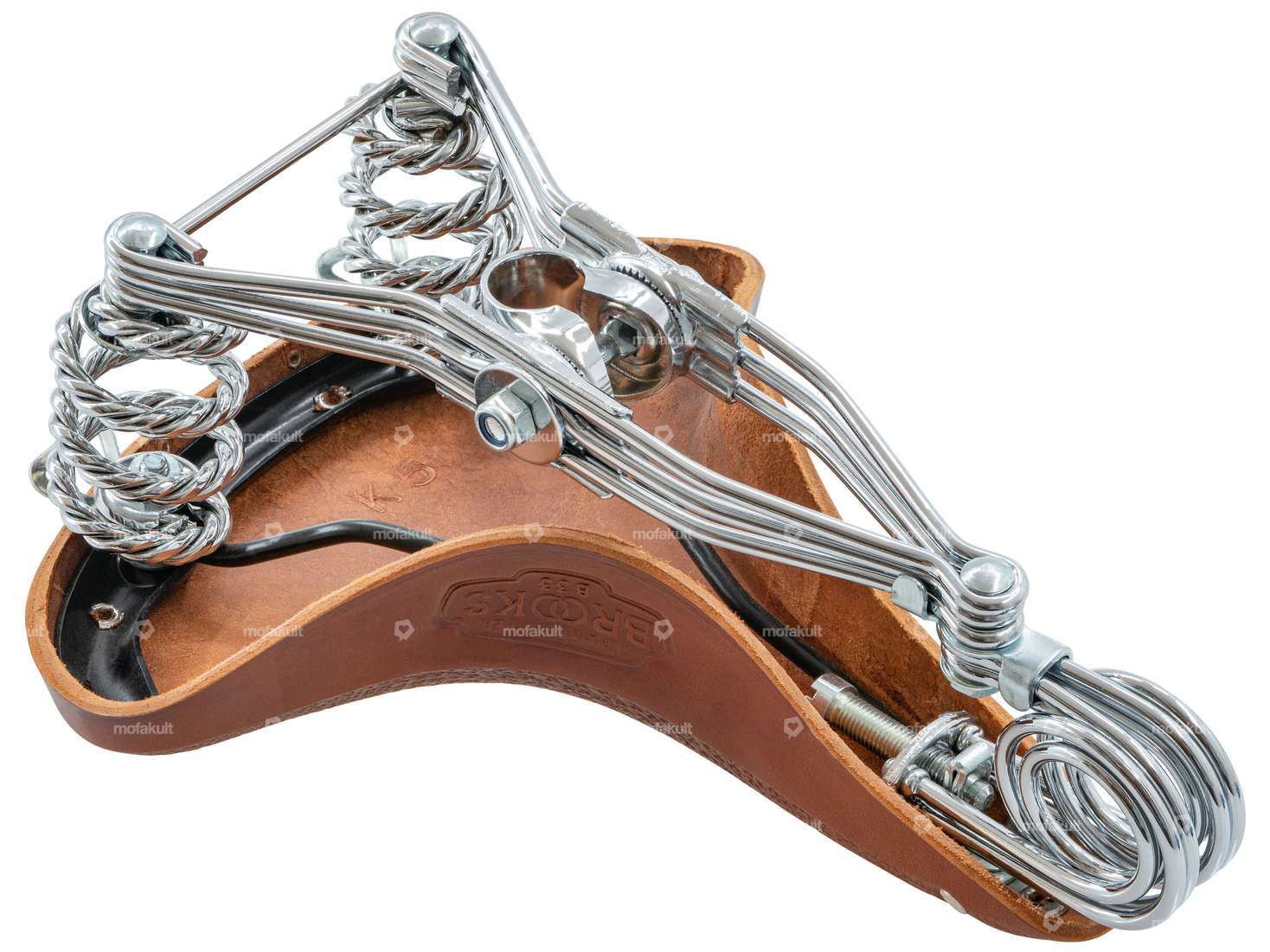 BROOKS saddle "Vintage" leather sprung brown Carousel Image 3