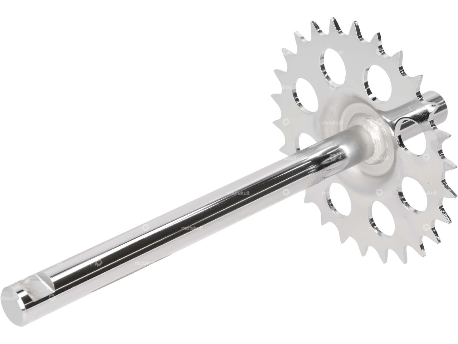 Pedal axle with crown 26 teeth chrome | Puch Maxi S, N Carousel Image 2
