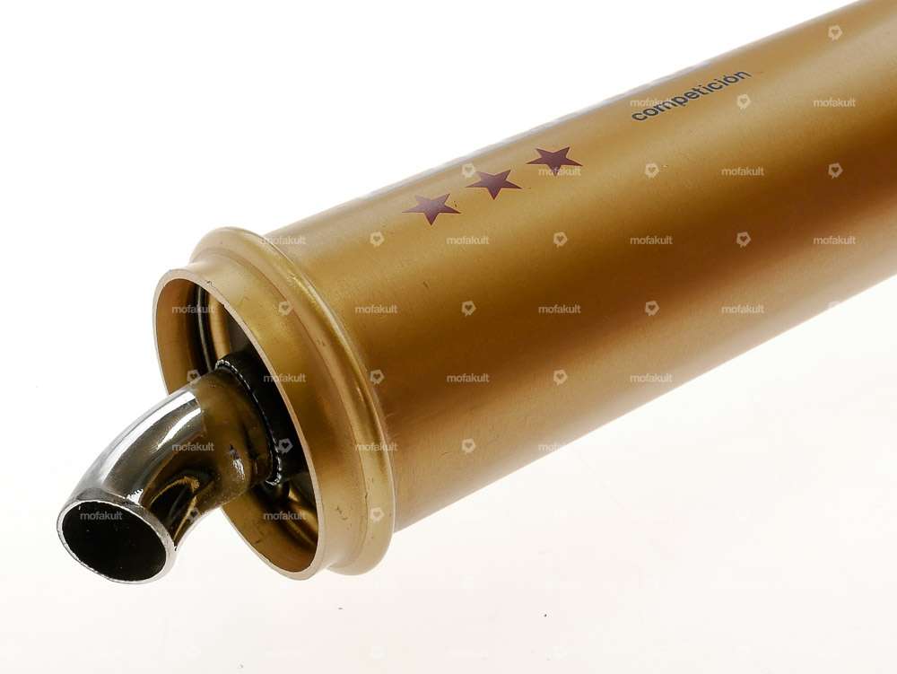 Biturbo muffler 28 mm chrome / gold Carousel Image 3