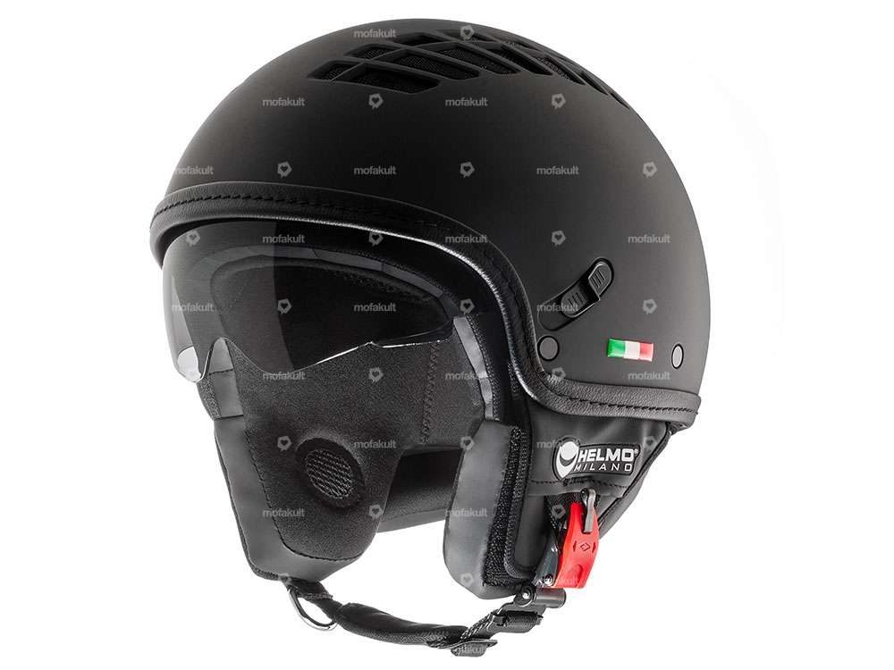 Helmo Milano jet helmet Air with visor black matt (XS) Carousel Image 1