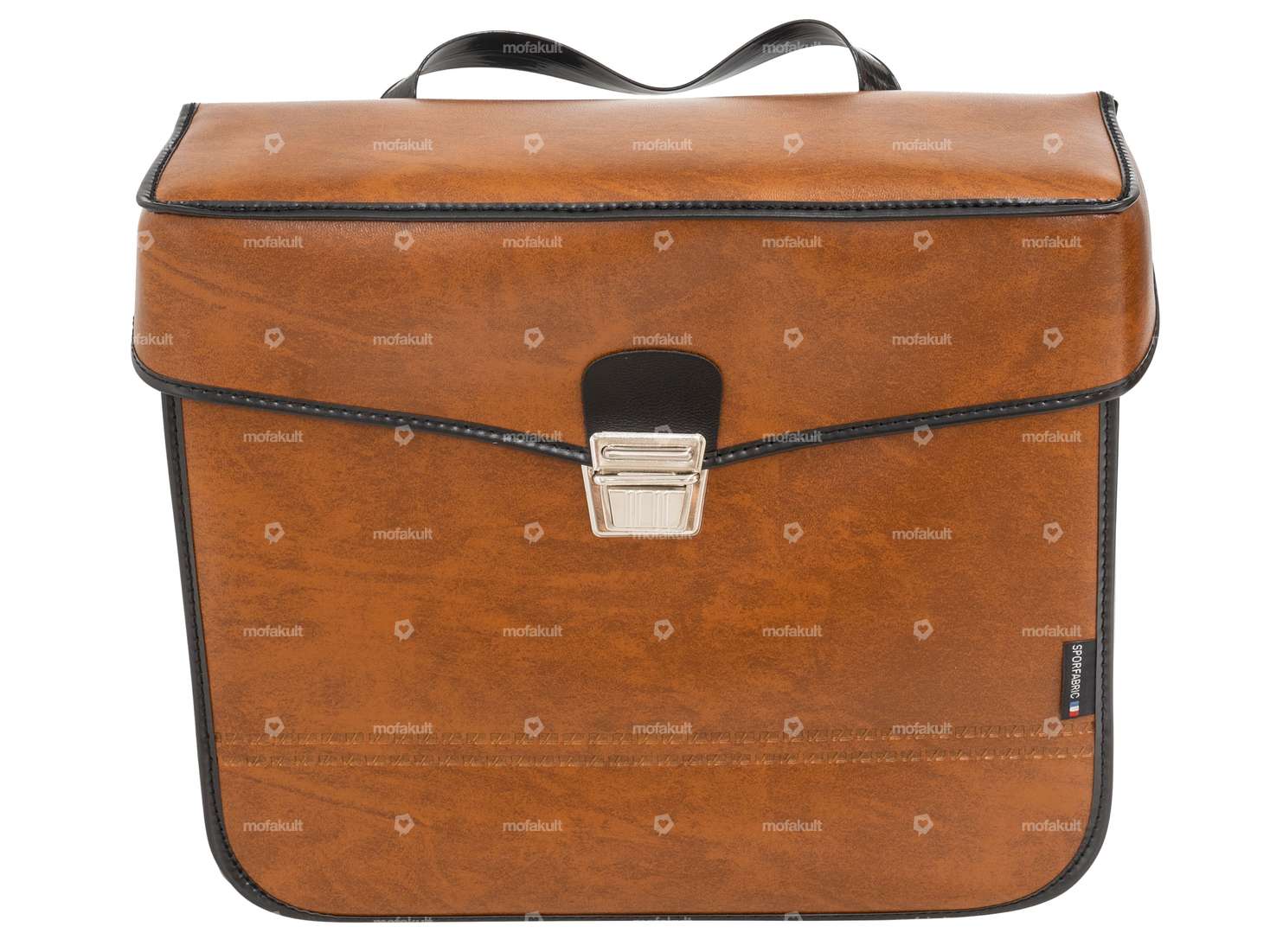 Luggage bags brown square leather look Carousel Image 2