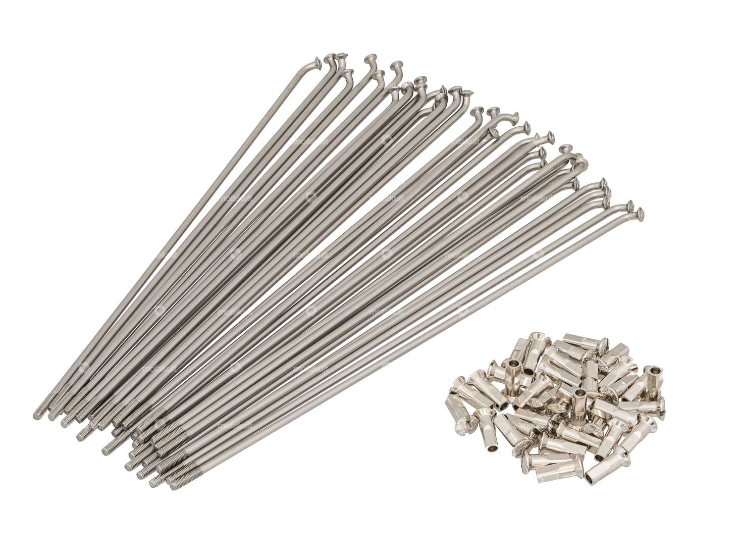 WWS 17" spoke set incl. nipple (2.6 x 190 mm) 125° Inox | Puch MS / MV, Kreidler Flory Carousel Image 1