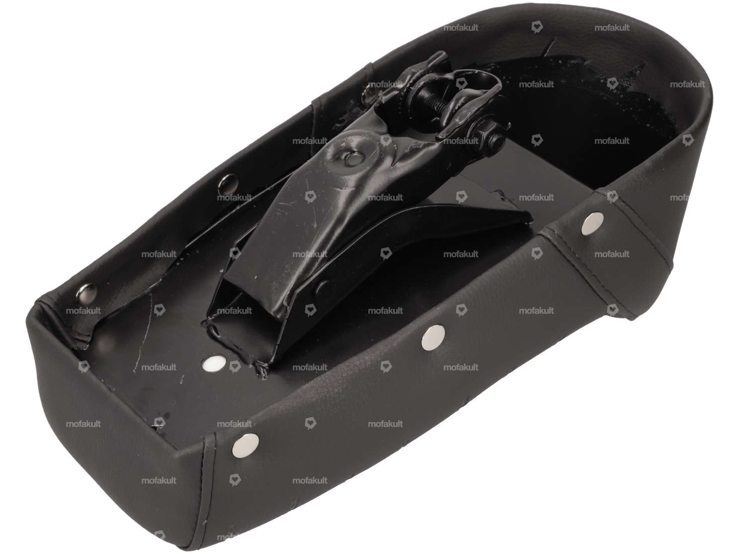 Seat bench with rivets, sprung black Carousel Image 2