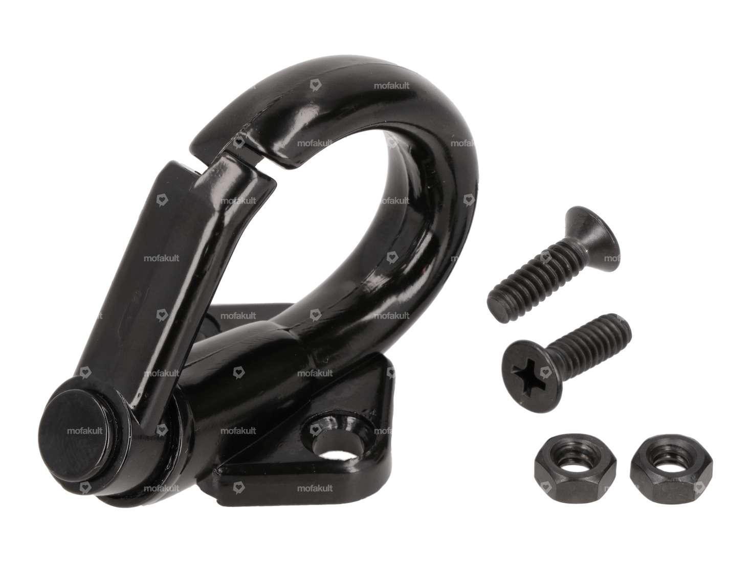 Luggage hook / helmet hook aluminum black original | Piaggio Ciao C24, SI, Bravo Carousel Image 1