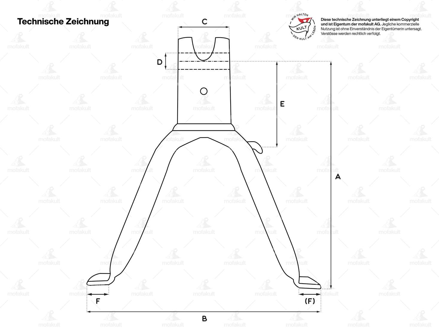 Main stand 10 mm axle without bolt | Piaggio Ciao P, SC Carousel Image 3