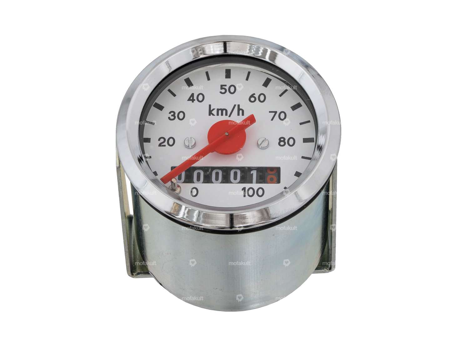 Speedometer 100 km/h Ø 48 mm (white dial) Carousel Image 1