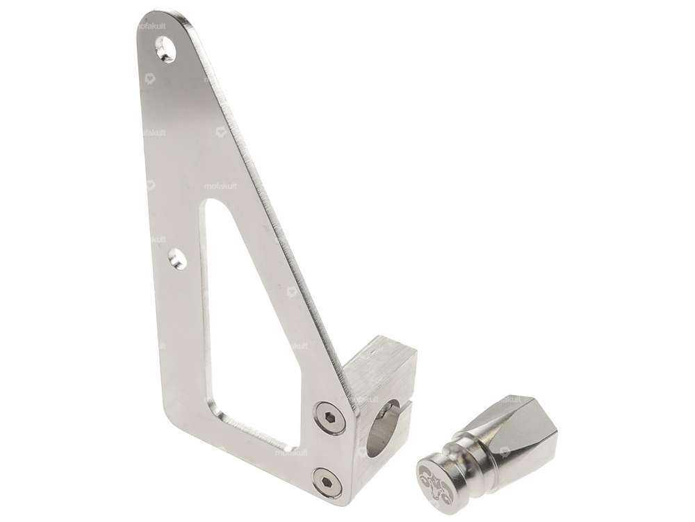 66HEROES License plate holder side incl. mounting pin Inox (CH version) Carousel Image 2