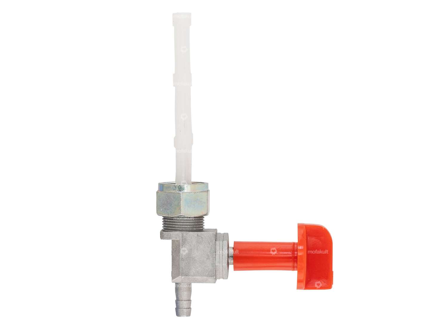 OMG fuel tap vertical M16x1 (with union nut) bottom outgoing rotary knob red Carousel Image 1