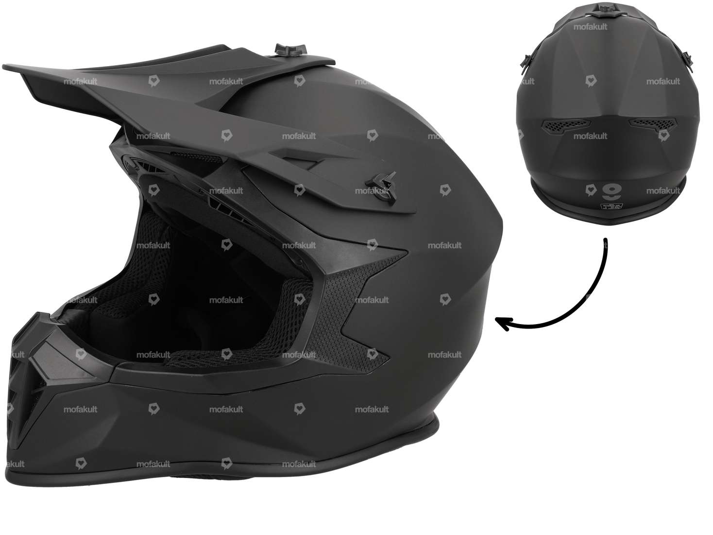 gms cross helmet "Fortis" black - matt Carousel Image 1