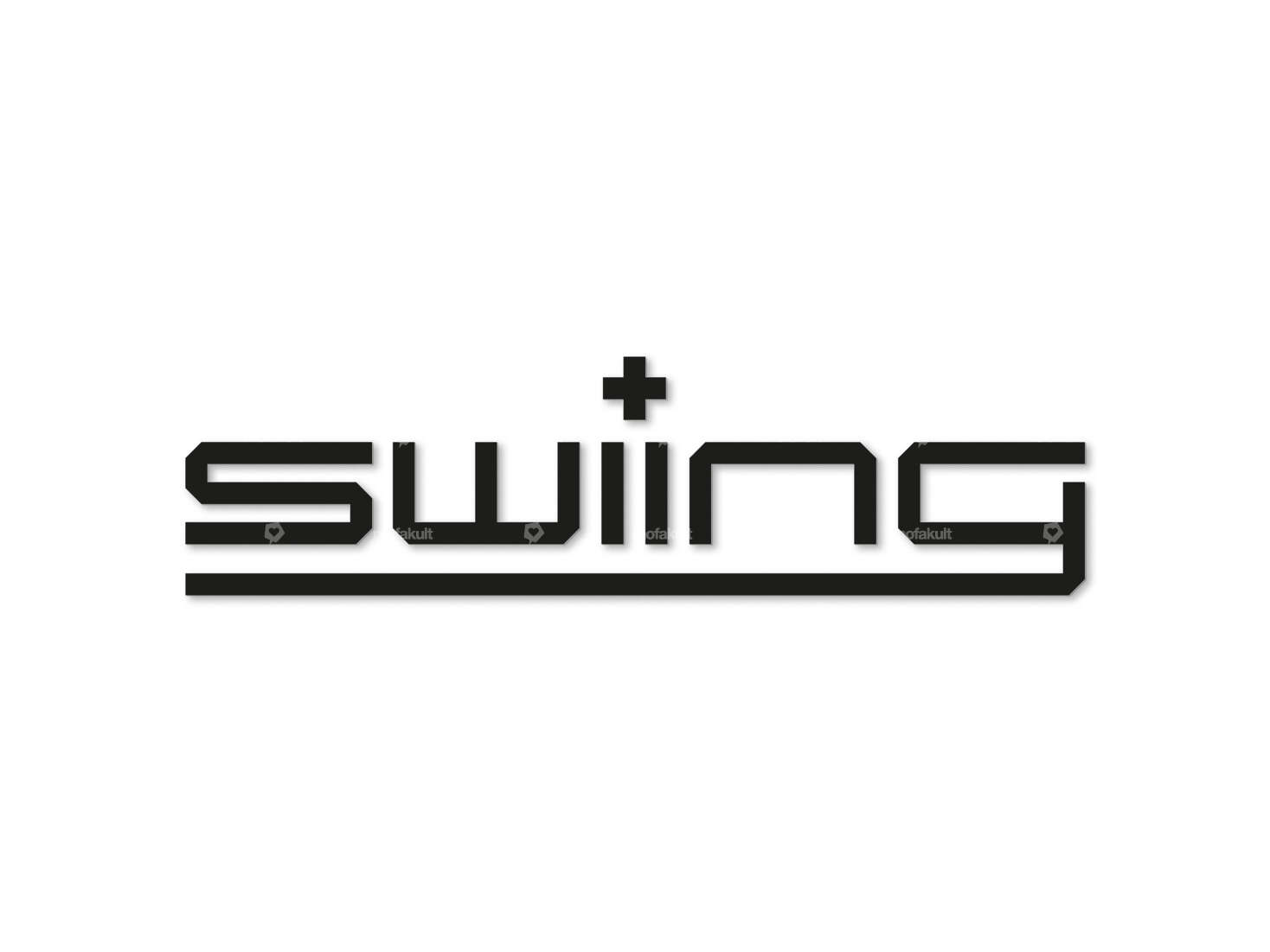 Sticker "swiing" black 120 x 32 mm foil plot Carousel Image 1