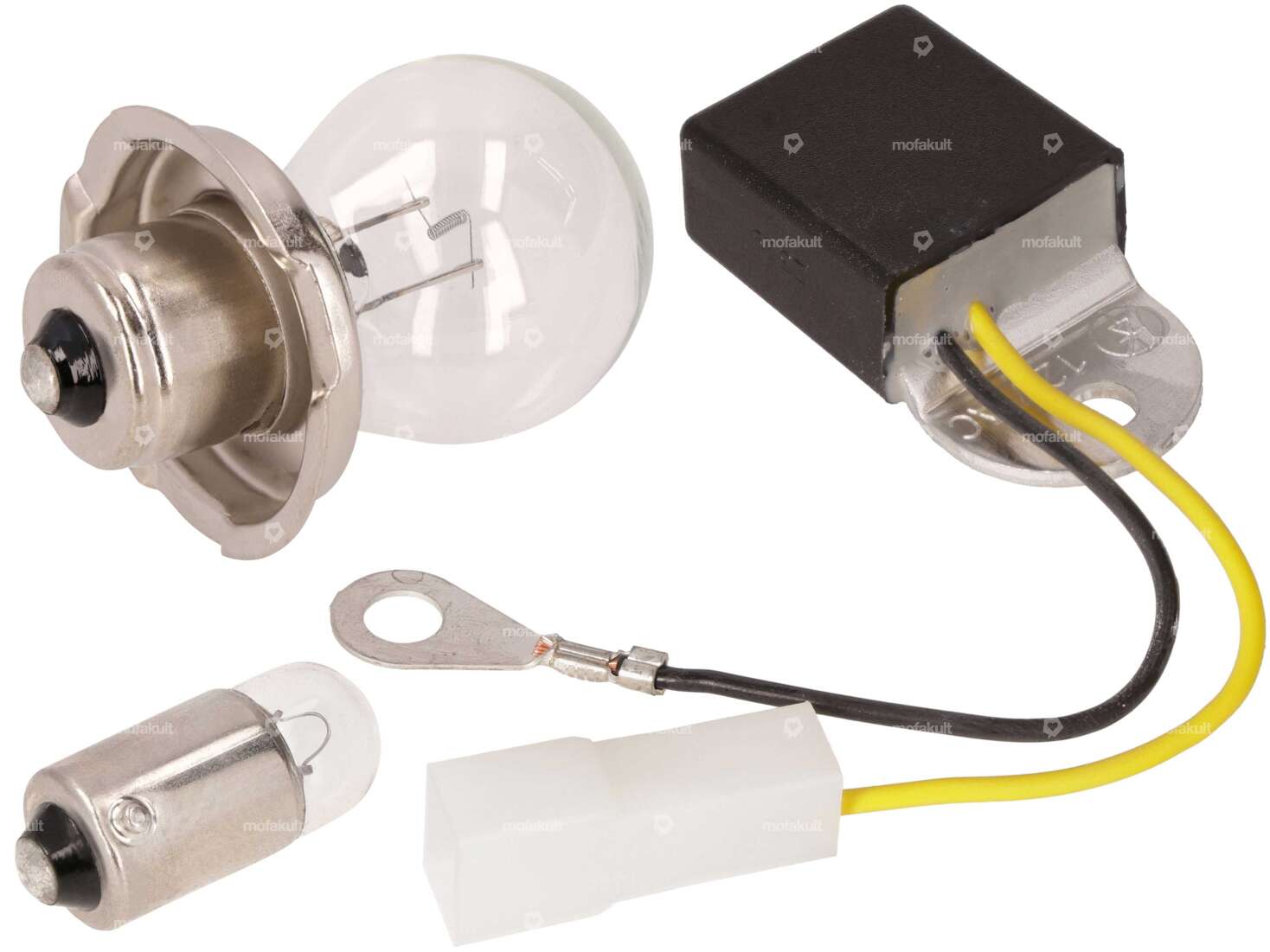 6V bulb set (P26s) with Leonelli voltage regulator | Puch Carousel Image 1
