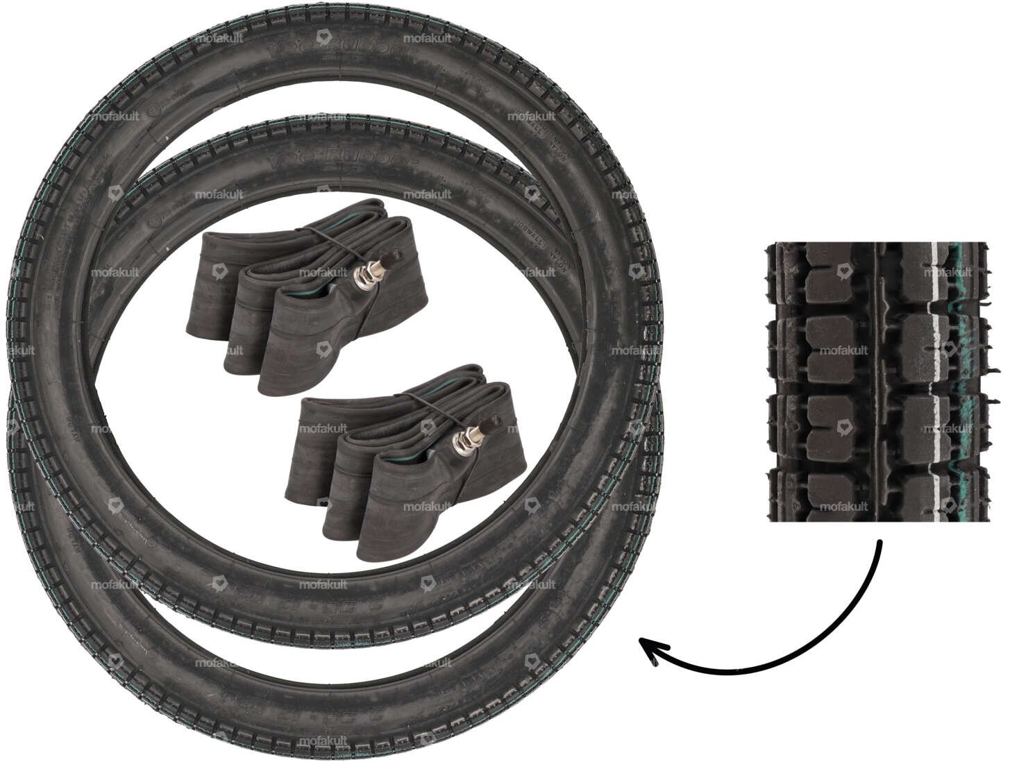 VeeRubber tire set 2.25 x 17" VRM013 (V013) Allround Carousel Image 1