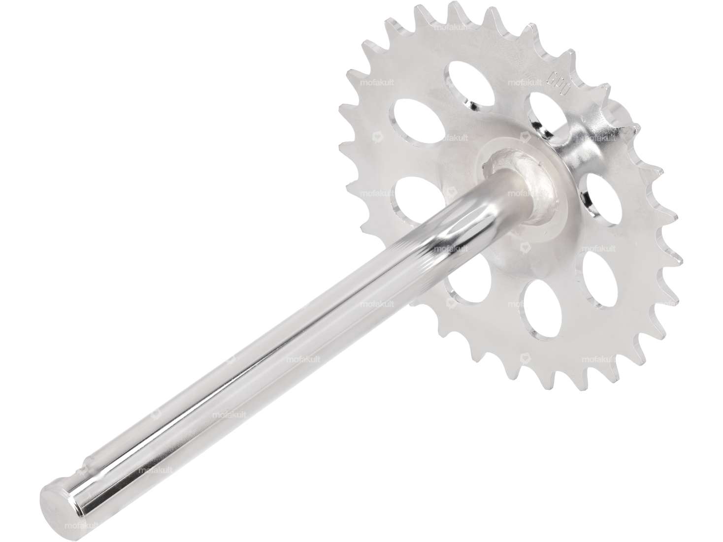 GPO pedal axle 28 teeth chrome | Puch Maxi S, N Carousel Image 2