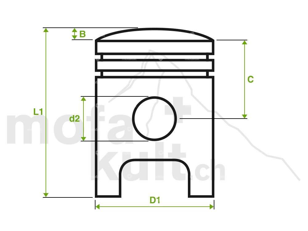 Meteor piston 37.99 mm type C | Sachs 504 Carousel Image 2