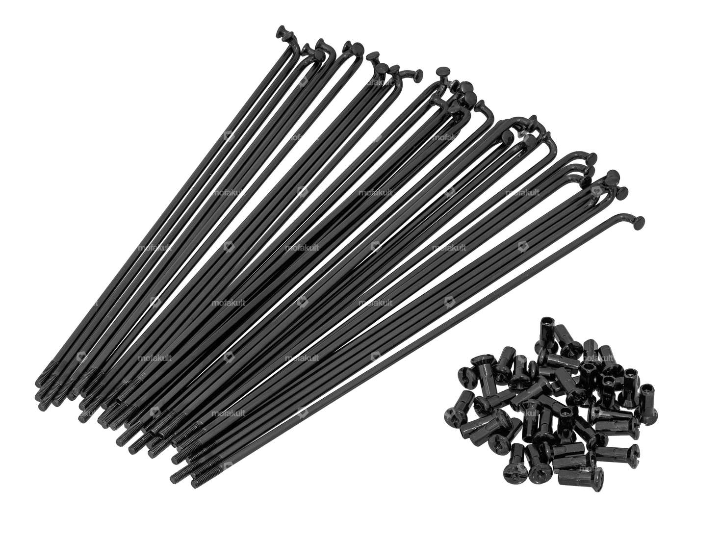 GPO 17" spoke set incl. nipple (2.9 x 188 mm) black Carousel Image 1