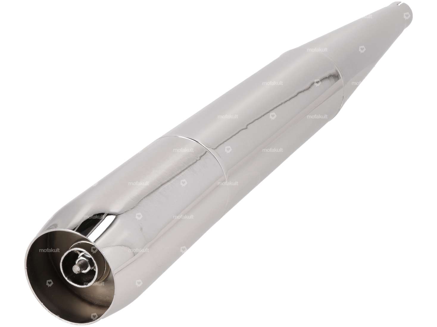 Rear muffler cigar Ø 28 / 70 mm chrome Carousel Image 2