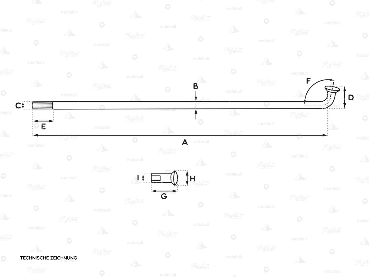 WWS 22" spoke incl. nipple (2.6 x 245 mm) Inox Carousel Image 3