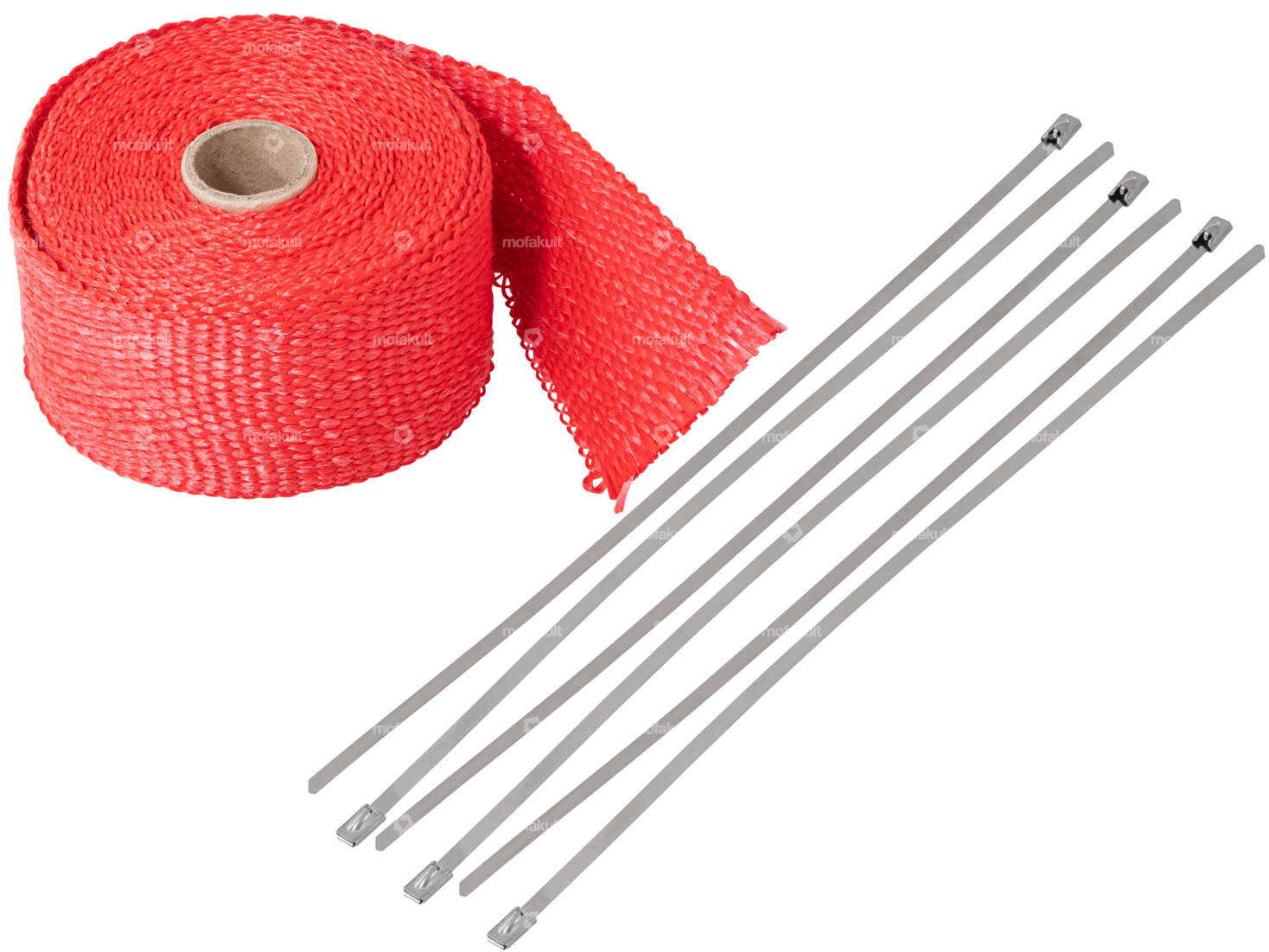 Heat protection tape with fastening red 5 m Carousel Image 1