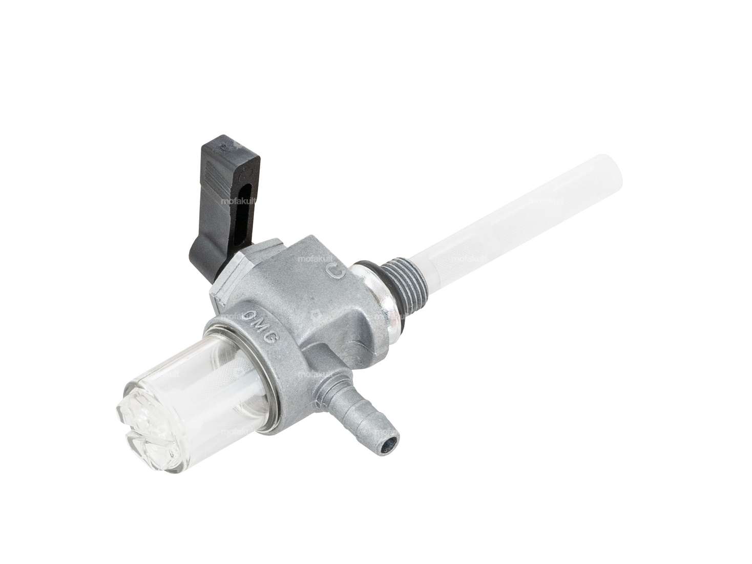 OMG fuel tap vertical M10x1 (to screw in) rear outgoing filter chamber plastic Carousel Image 2