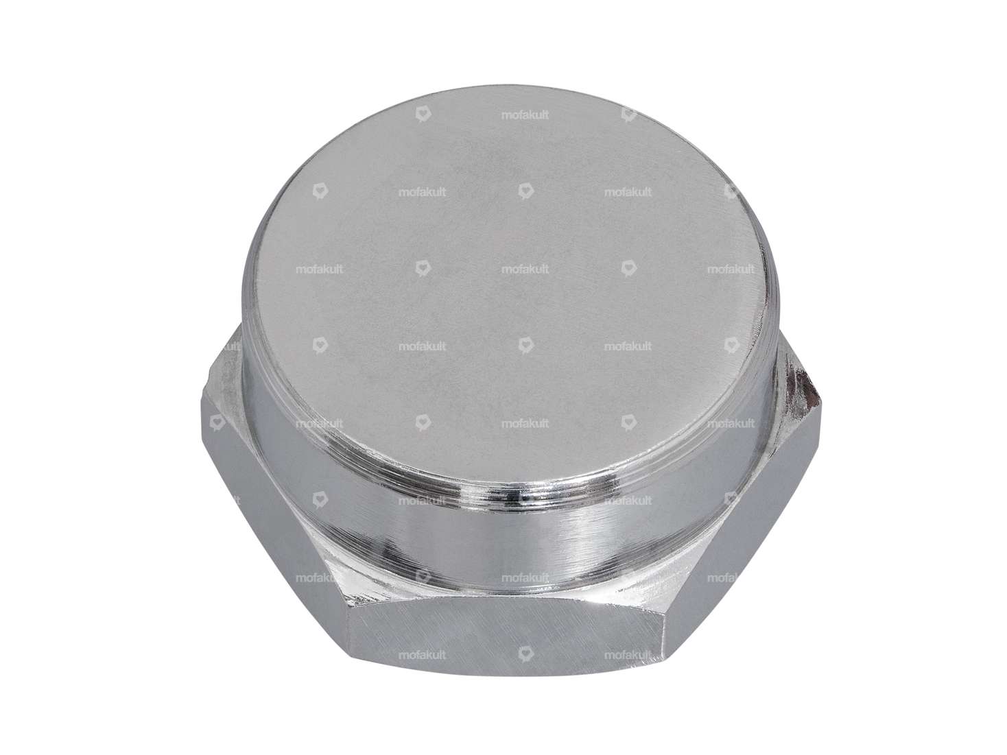 Fork steerer nut M26x1 closed small fork plate chrome Carousel Image 1