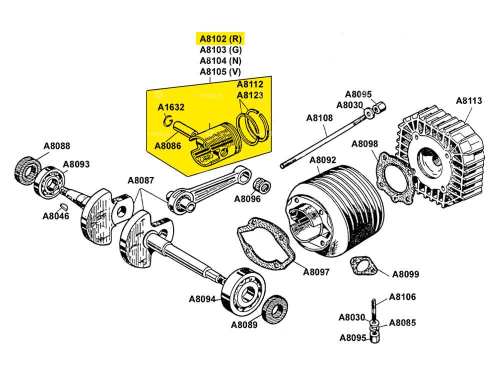 Meteor piston 40 mm "R" (A8102) | Beta 521 & 512 Carousel Image 2