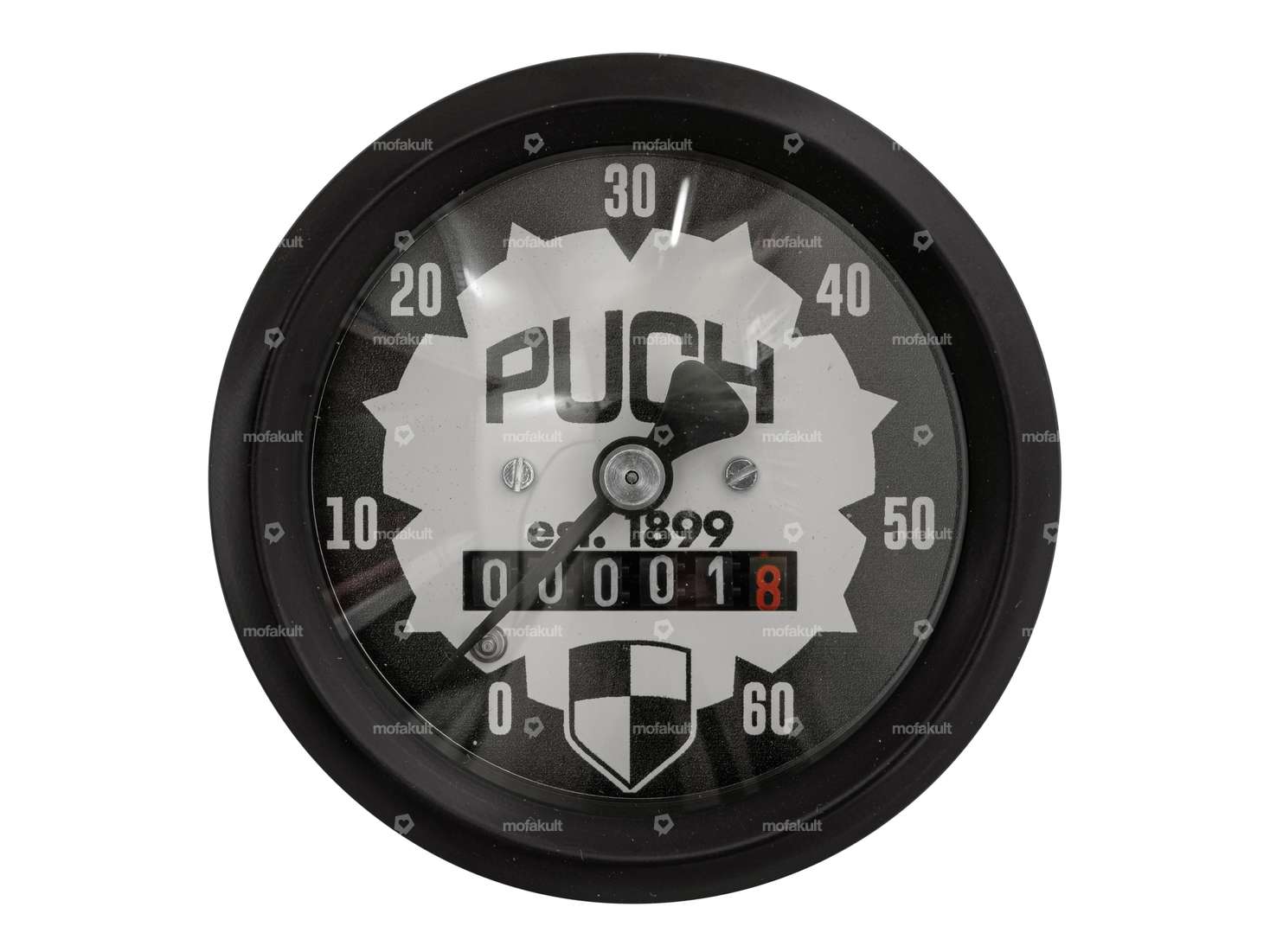 66HEROES speedometer 60 km/h Ø 60 mm | Puch logo Carousel Image 2