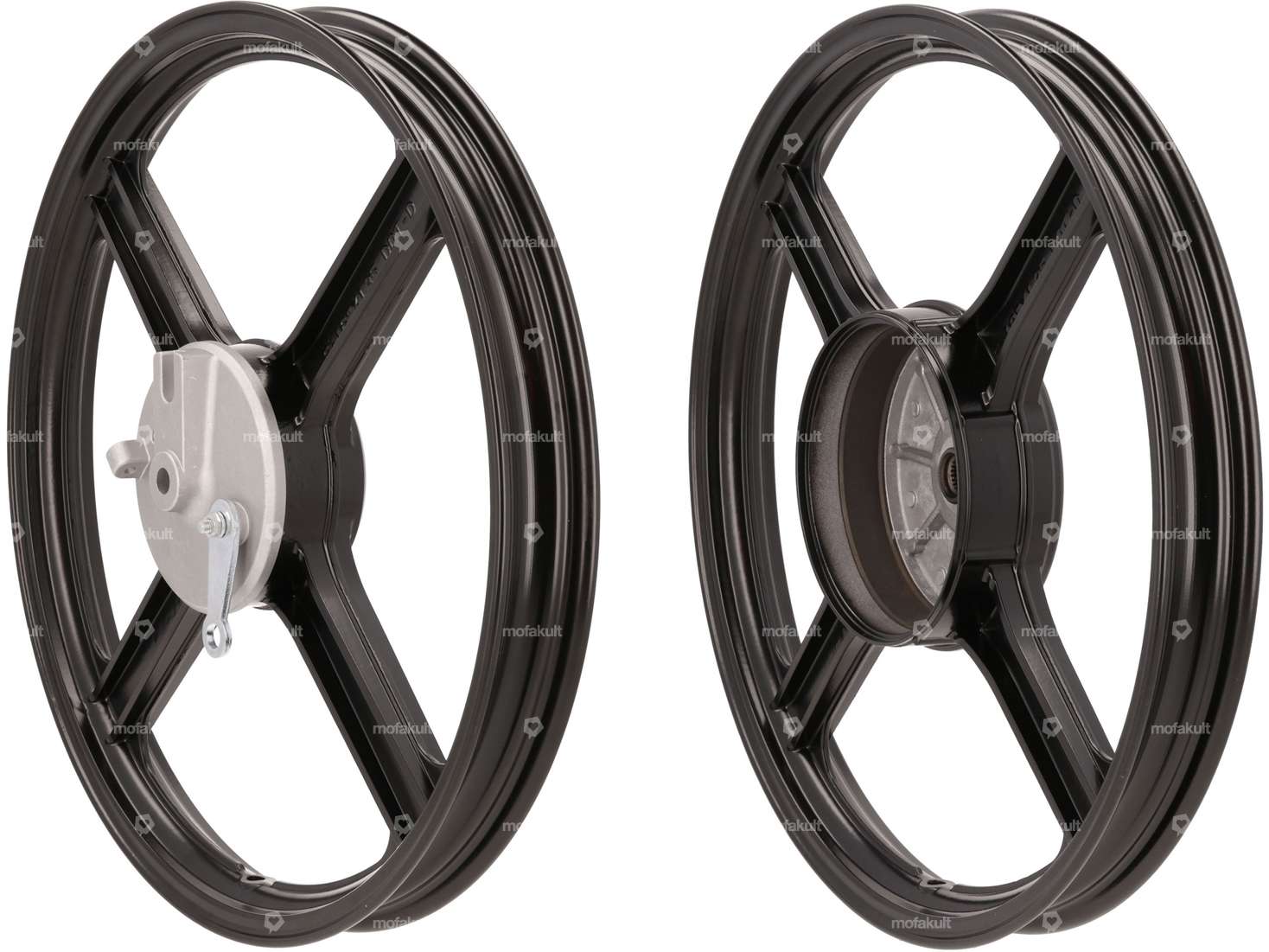 Wheel set 16" cast black (4 spokes) reproduction | Piaggio Bravo Carousel Image 1