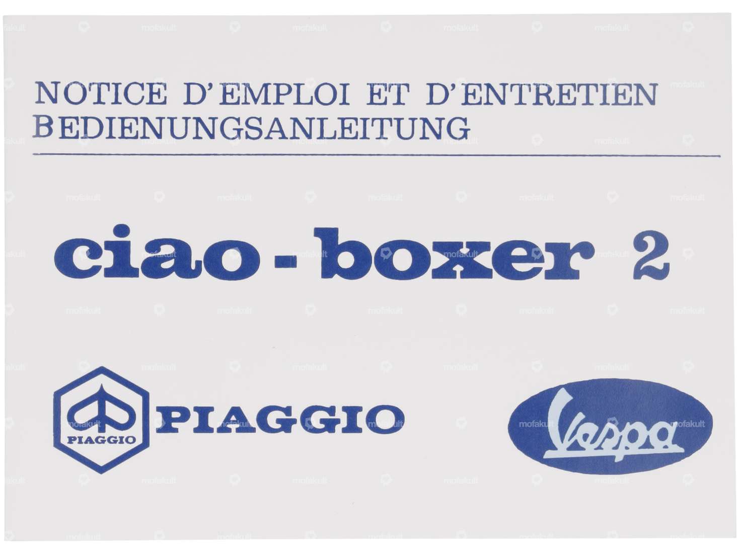 Operating instructions | Piaggio Ciao P, Boxer 2 Carousel Image 1