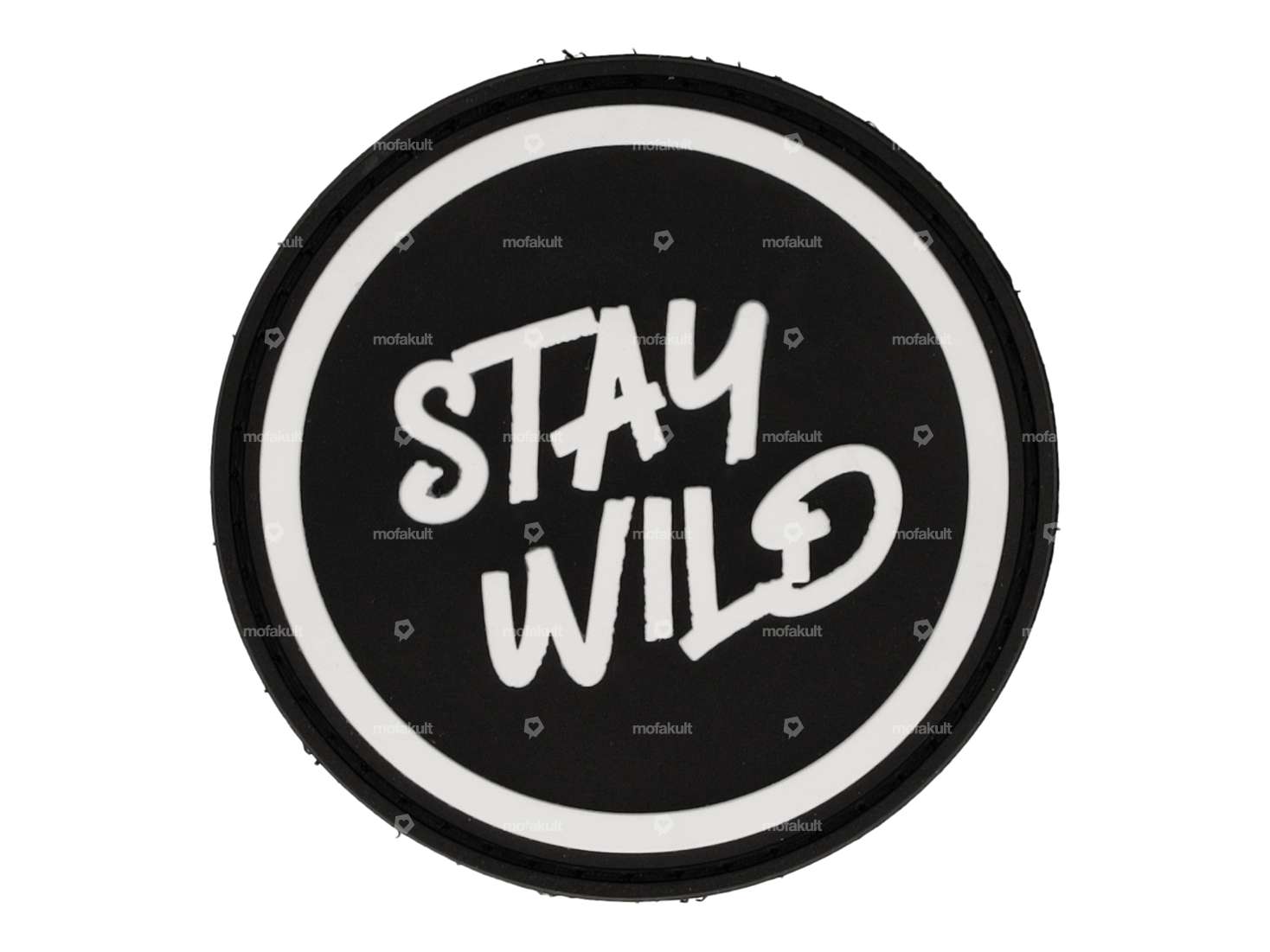 mk-Merch patch "stay wild" rubber round Carousel Image 1