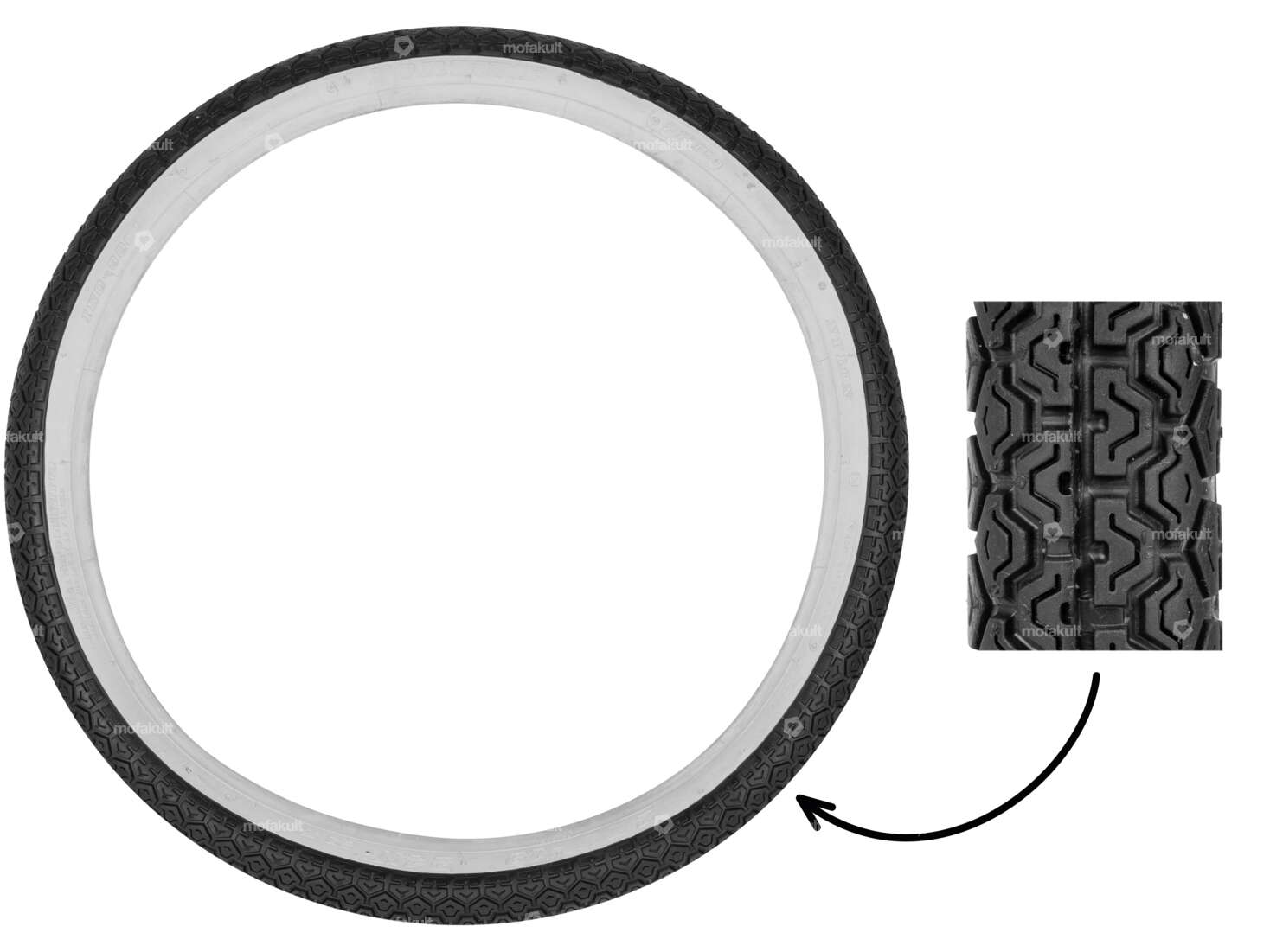 Fortune 2.00 x 19" tires F-899 2 P.R. Allround Whitewall Carousel Image 1