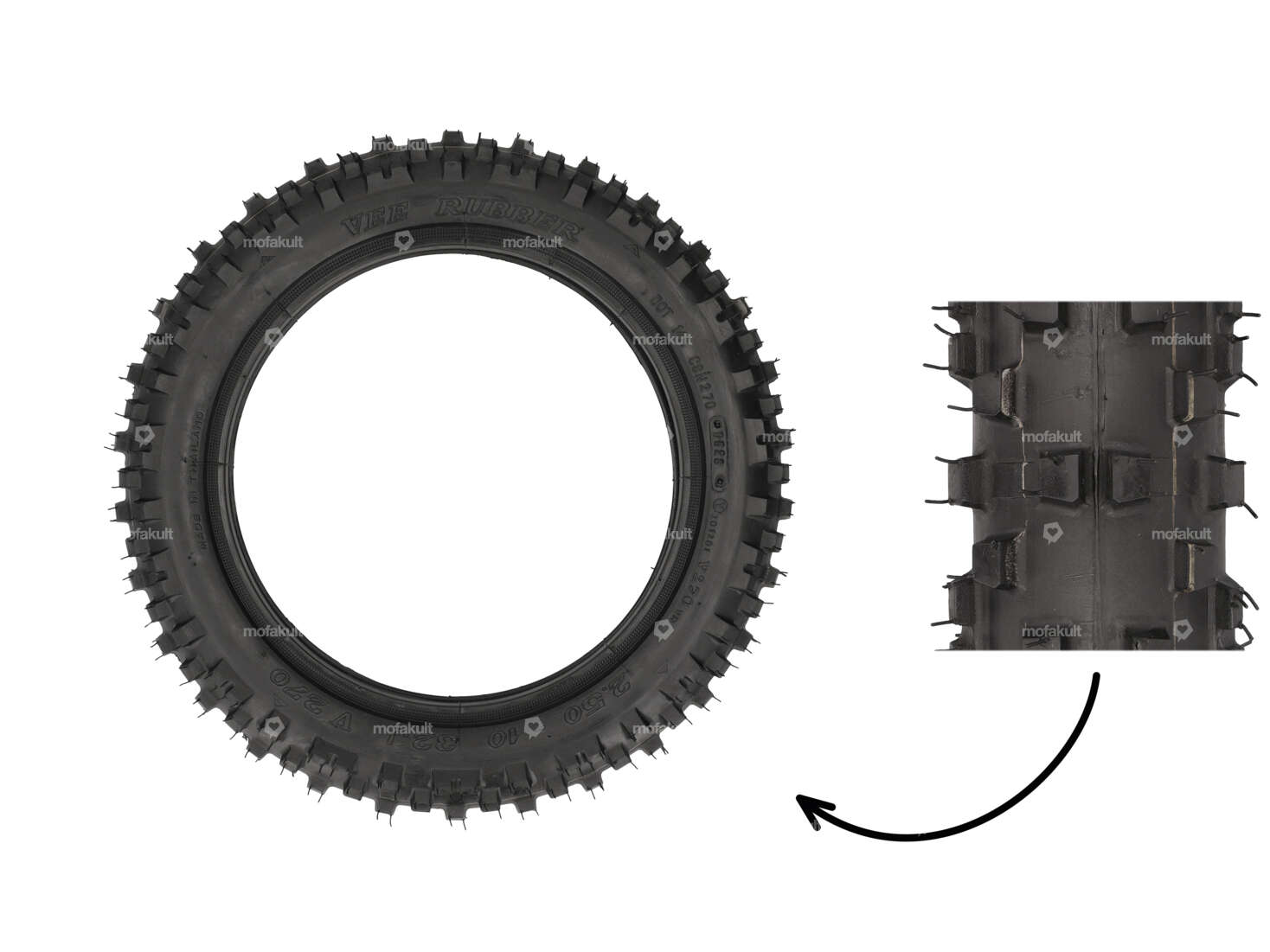 VeeRubber 2.50 x 10" tires VRM270 (V270) studs Carousel Image 1