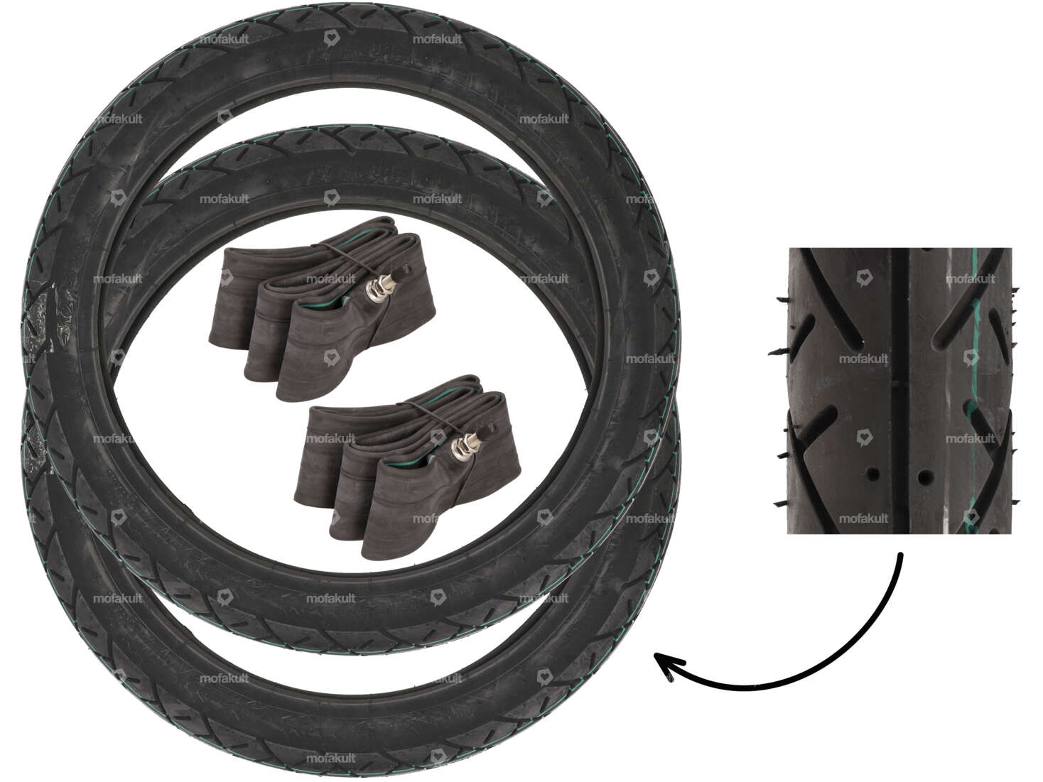 VeeRubber tire set 2.50 x 17" VRM101 (V101) Semi-Slick Carousel Image 1