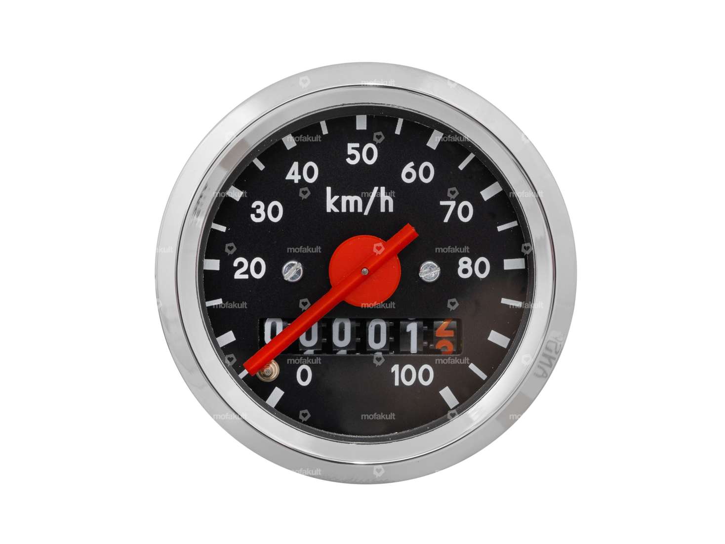 Speedometer 100 km/h Ø 48 mm (black dial) Carousel Image 2