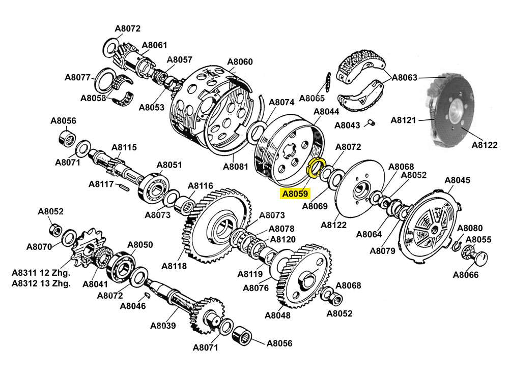 swiing® revival nut M22x1.25 clutch hubs engine | Beta 521 & 512 (A8059) Carousel Image 2