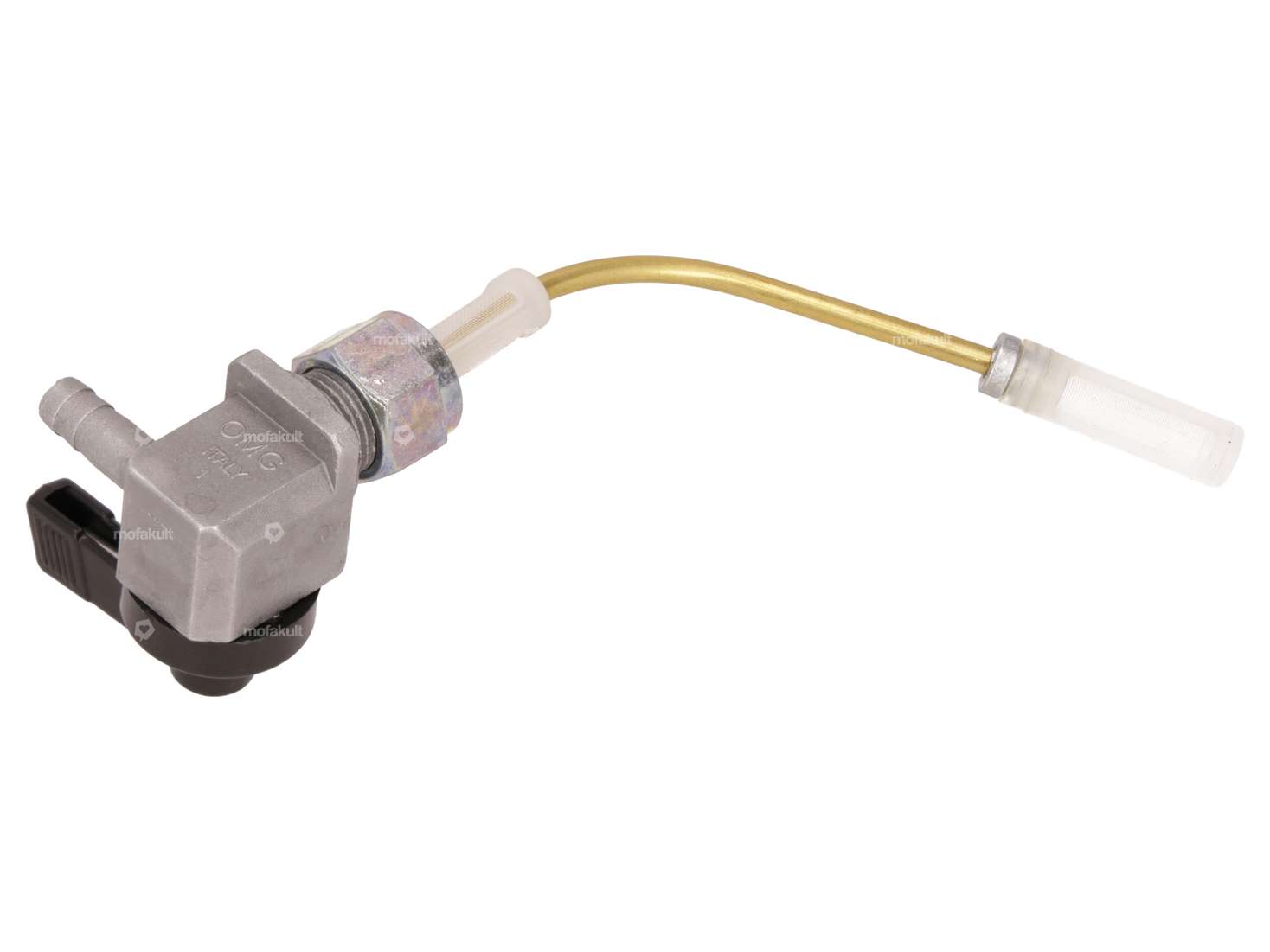 OMG fuel tap horizontal M12x1 labeled (with union nut) outgoing at the bottom Carousel Image 3