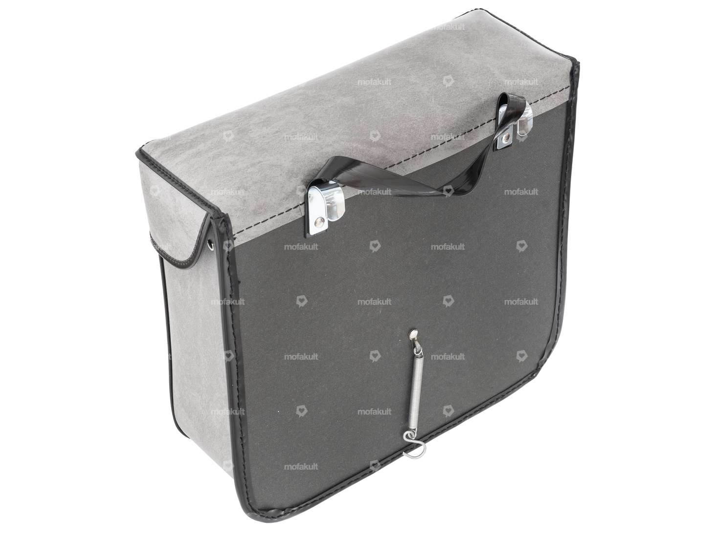 Luggage bags gray angular leather look Carousel Image 3
