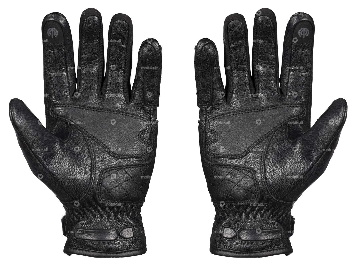 IXS motorcycle glove genuine leather (S - M) black Carousel Image 2