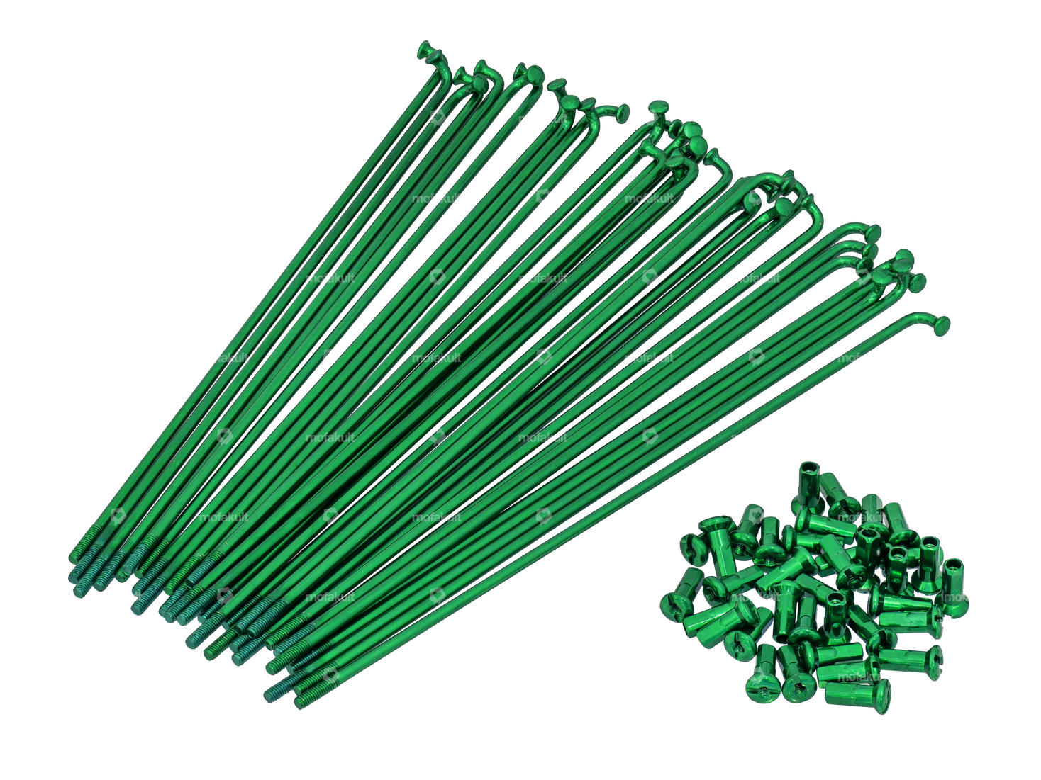 GPO 17" spoke set incl. nipple (2.9 x 188 mm) green Carousel Image 1