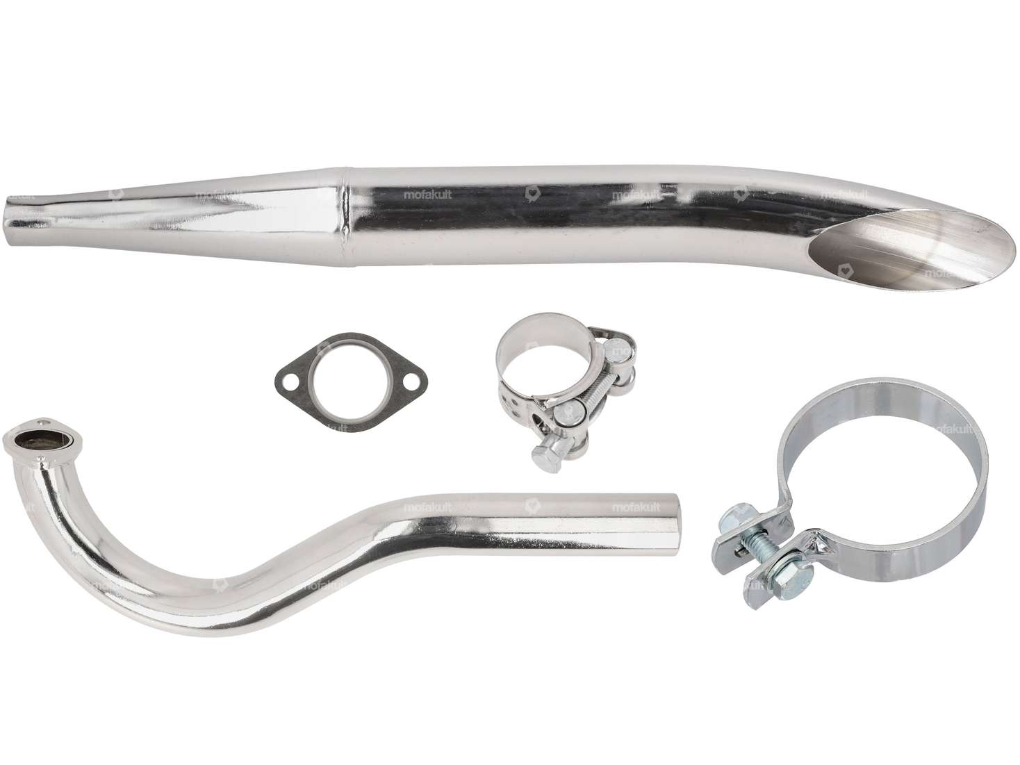 Exhaust set Sidepipe Ø 28 / 60 mm chrome | Puch Carousel Image 1