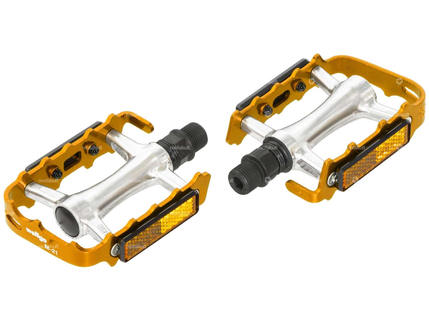 GPO pedals cross aluminium gold anodized Carousel Image 1