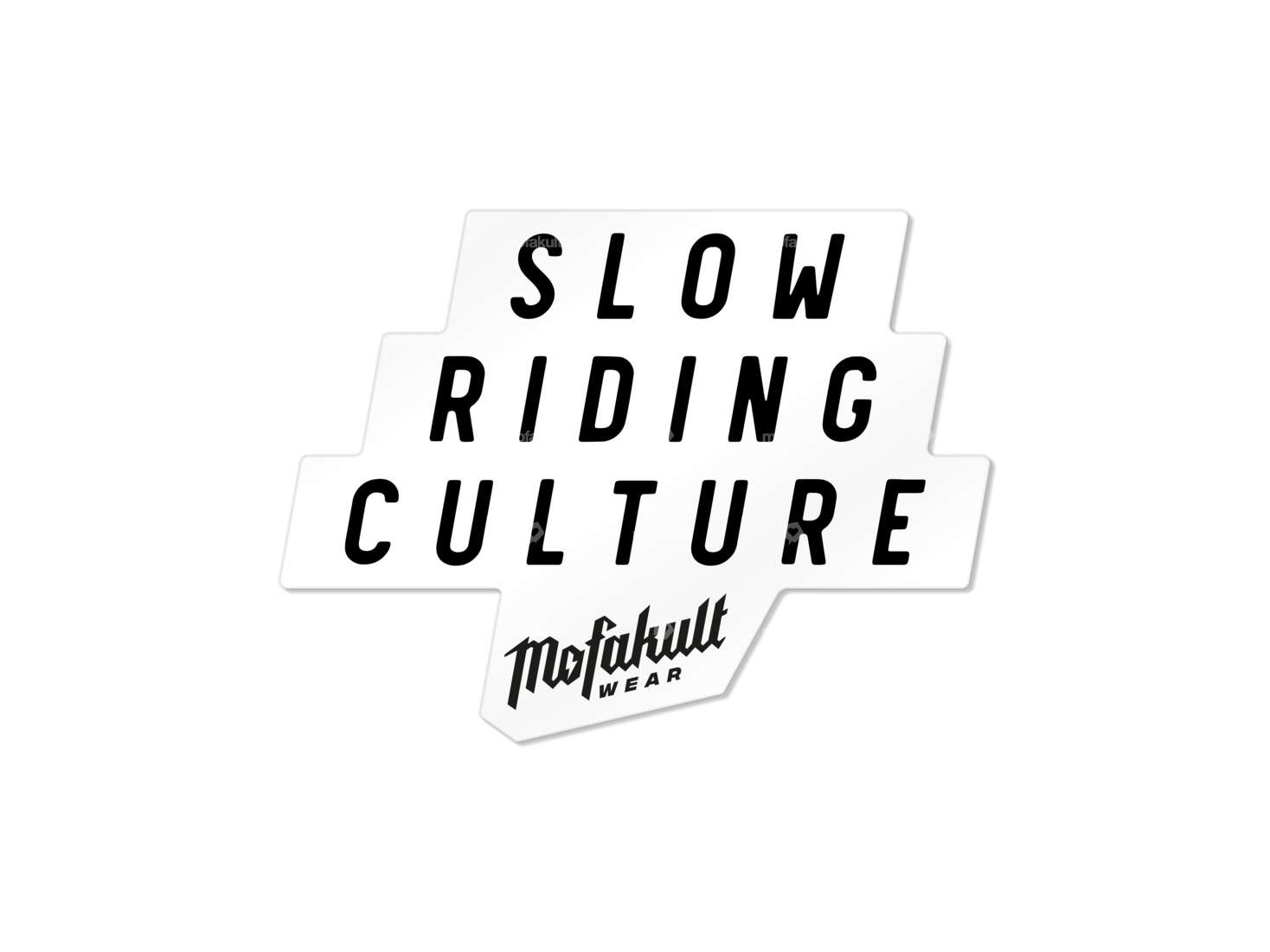 Sticker "Mofakultwear slow riding culture" white 60 x 45 mm Carousel Image 1
