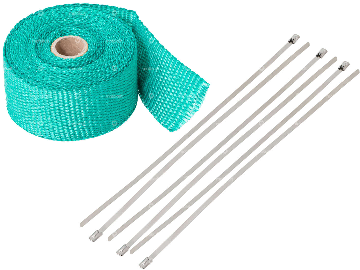 Heat protection tape with fastening turquoise 5 m Carousel Image 1