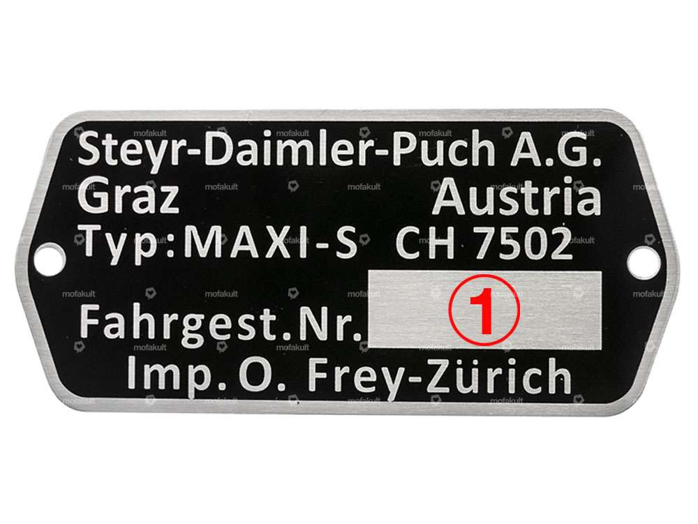 Type plate CH7502 | Puch Maxi S Carousel Image 2