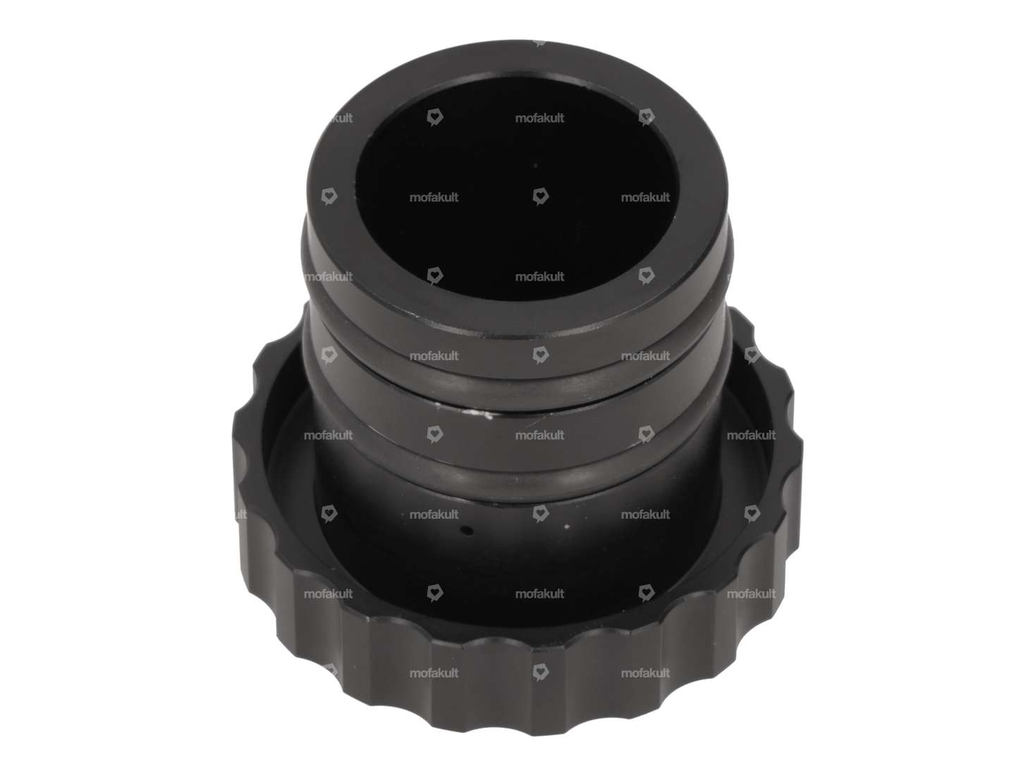 66HEROES Tank cap "Piaggio" corrugated black | Piaggio Ciao, Bravo Carousel Image 2