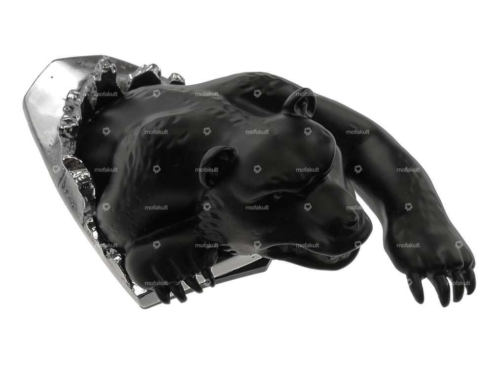 Decorative figure Hunting Bear large chrome / black Carousel Image 1